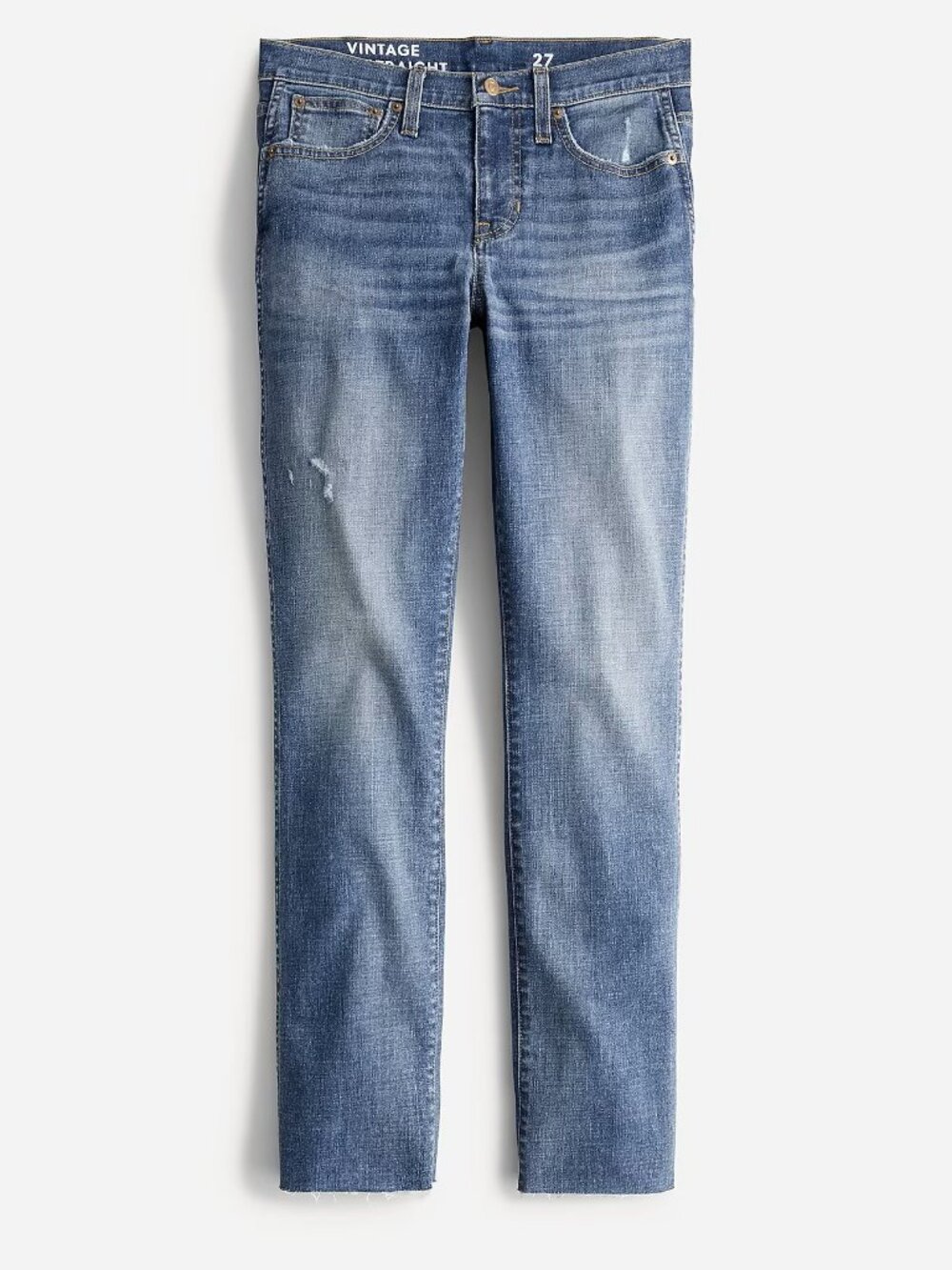 JCREW "Vintage Slim Straight Jeans" Raw Hem